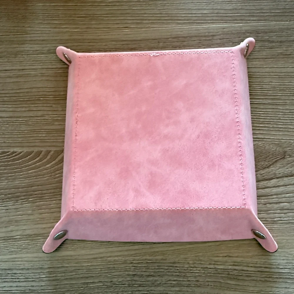 HANDMADE FASHION Foldable PU Leather Accessory Tray With Snap Closure